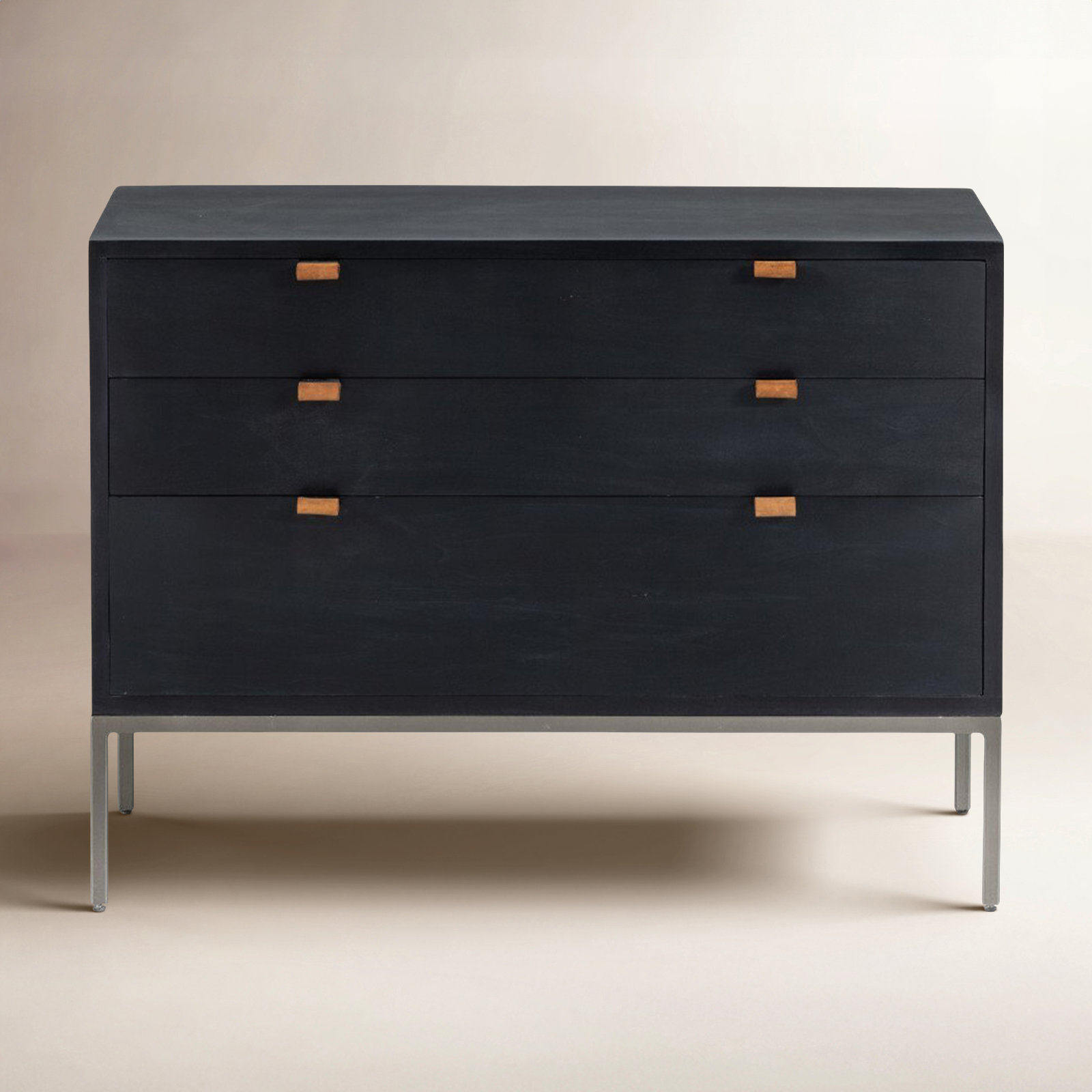 Ehme 3 - Drawer Nightstand, Black Wash Poplar