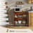 Sideboard And Buffets Cabinet, Fluted Sideboard Cabinet, Kitchen Buffet Table, Dining Storage Credenza, 31.5 X 15.8 X 34.7 In