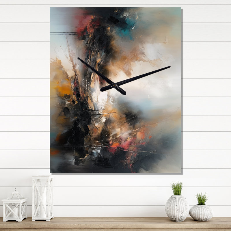 Horloge murale abstraite paysage abstrait II, H 40 po x l 30 po x P 1 po