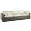 Montecito 111.25" Wide Outdoor Wicker Patio Sofa with Cushions-625000282-625000277-581575827