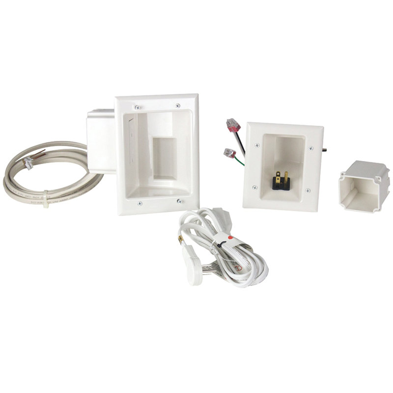 Ensemble de rangement pour téléviseur à écran plat avec solution d'alimentation recto verso