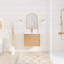 24,02 po X P 18,31 po P 20,4 po Meuble-lavabo mural simple H en noyer avec plateau en céramique blanche