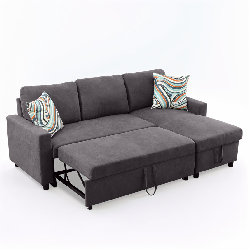 Maitilde Upholstered 83'' Sleeper Sofa, Dark Gray Chenille