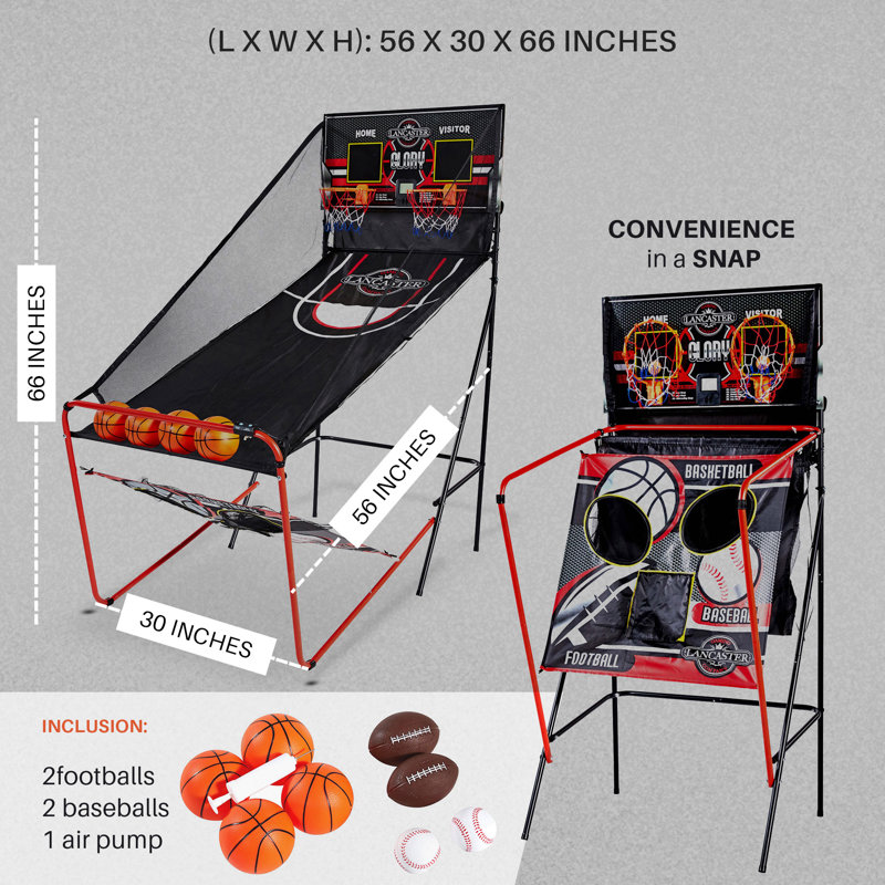 Lancaster Gaming 2 Player Basketball Arcade Game with 3 Games Included