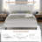 3 Piece Bedroom Set, Upholstered Platform Bed Frame with Adjustable Headboard + 2 Nightstands Set, Linen Fabric Bed with Wooden Slat Support, No Box Spring Needed, Modern Bedroom Furniture Set-124127175-124127173