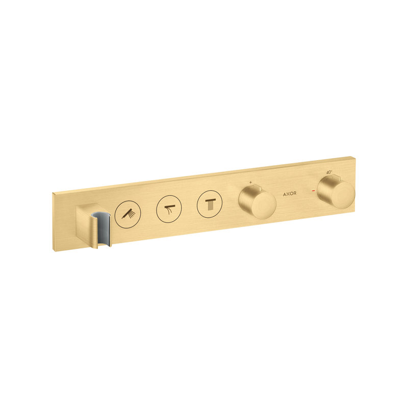ShowerSolutions Thermostatic Module Trim Select for 3 Functions, Brushed Gold Optic