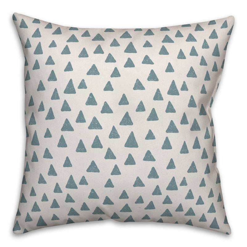 Polka Dots Reversible Throw Pillow, 18" x 18", White/Blue Geometric 5