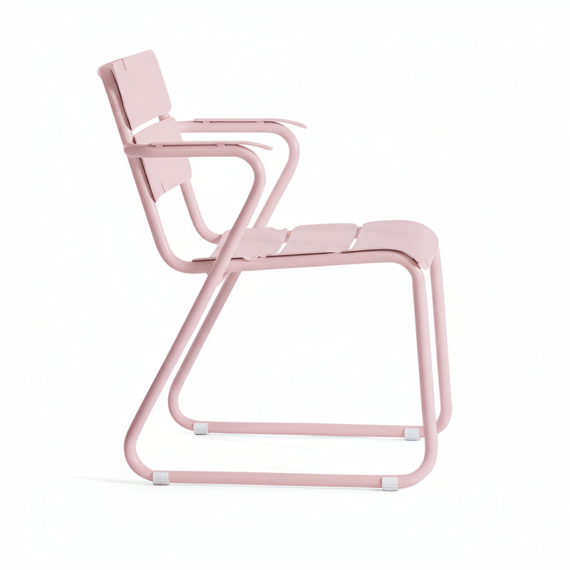 Chaise de patio empilable Corail, Rose pastel