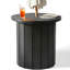Base de parasol de table d'appoint en plastique avec plateau large noir 21 po-1871299969
