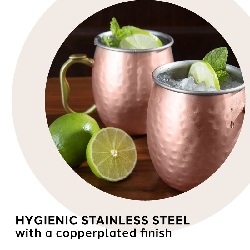 Hammered Copper and Gold Moscow Mule Mug, 18 oz