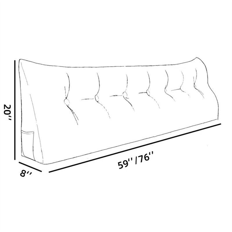 Coussin Teddy Velet, Triangulaire H 20 po x l 59 po, Brun