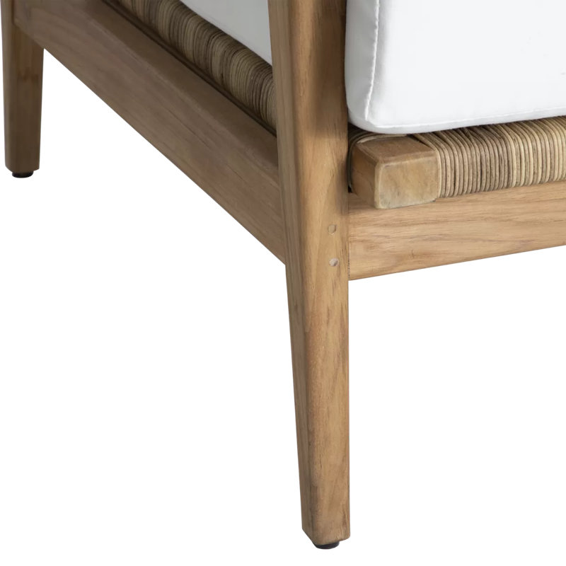Pointe Teak N-Dura Resin Wicker Outdoor Sofa - Oyster Natural, Yes, Verona Fossil