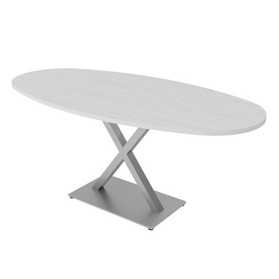 Conference Boat Oval Room Table with x Base by Inbox Zero