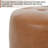 Upholstered Button Tufted Round Ottoman, PU, Orange Brown,Small version