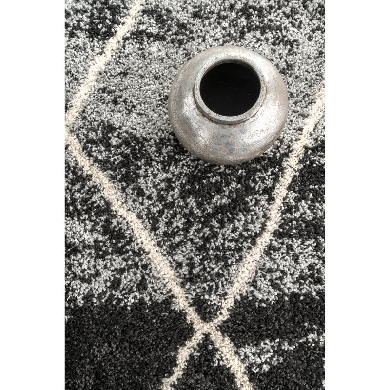 Tapis noir / gris Ruger, Rectangle 4 pi x 6 pi