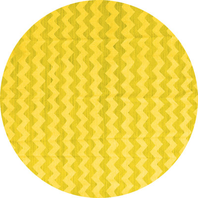 Tapis contemporains jaunes lavables à la machine 2786