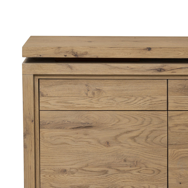 NOAH Solid Wood Modular Executive Desk, Aged Smoked Oak, Left Rotation