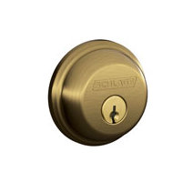 Single Cylinder Deadbolt, Antique Brass, Yes