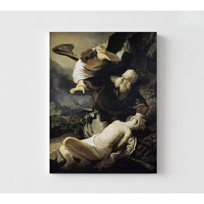 Le Sacrifice d'Isaac par Rembrandt Harmenszoon Van Rijn, peinture classique, décoration de salon, œuvre de Grandpa Home Studio
