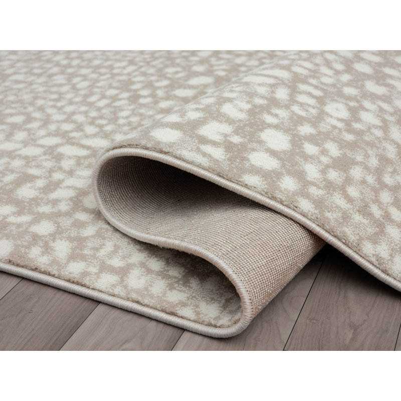 Tapis crème Abstact, Rectangle 4 pi x 6 pi
