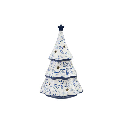 Dolomite Ceramic Tree with Star Cutouts and Glaze