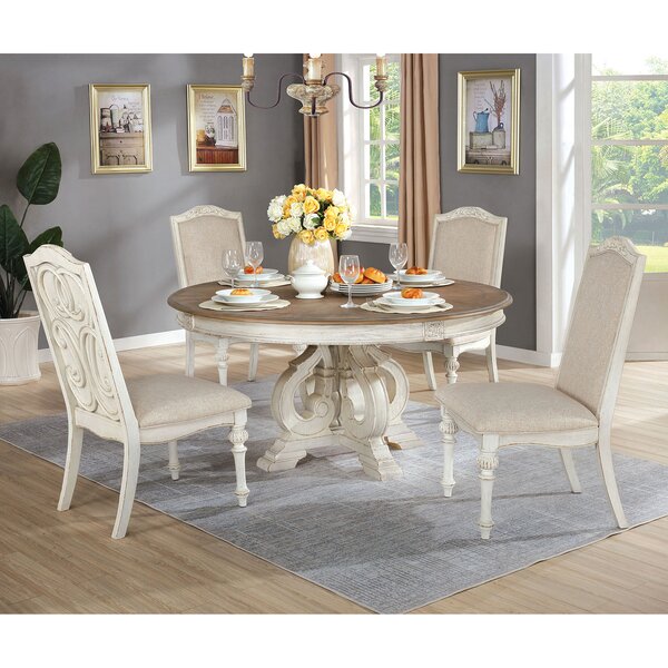 Laurel Foundry Modern Farmhouse Surabaya 5 - Piece Pedestal Dining Set ...