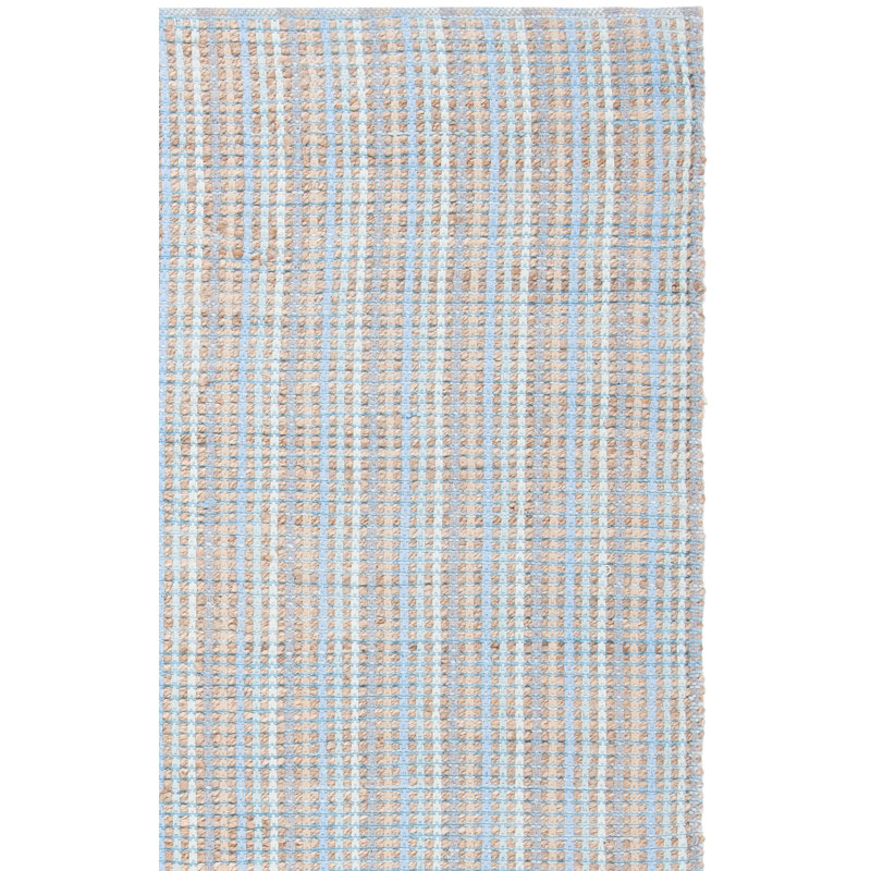 Tapis rayé en jute / coton tissé à la main Doleman, Carré 6 pi