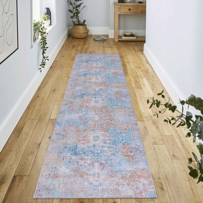 2'6''X10' Runner, Washable Rug, Low-Pile, Non-Slip, Non-Shedding, Foldable, Kid & Pet Friendly - Area Rugs For Living Room, Bedroom, Kitchen Rug ( 2'6''X10')