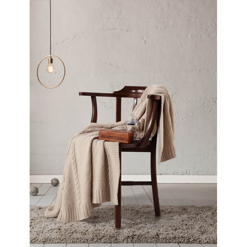 Jeté en laine Zainab, Beige
