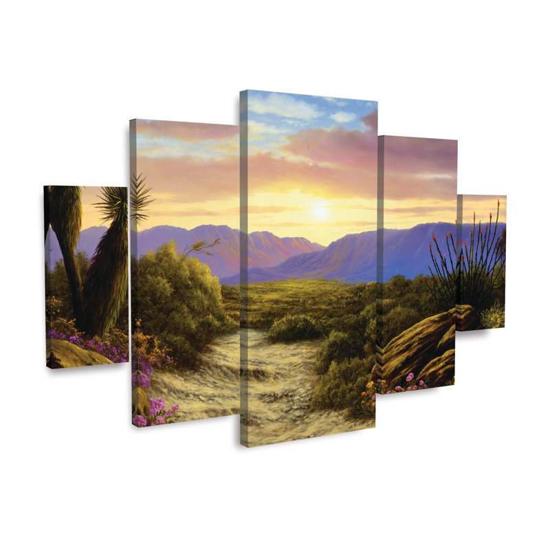 Ensemble de 5 panneaux d'art mural - "Cascade" par Anthony Casay 