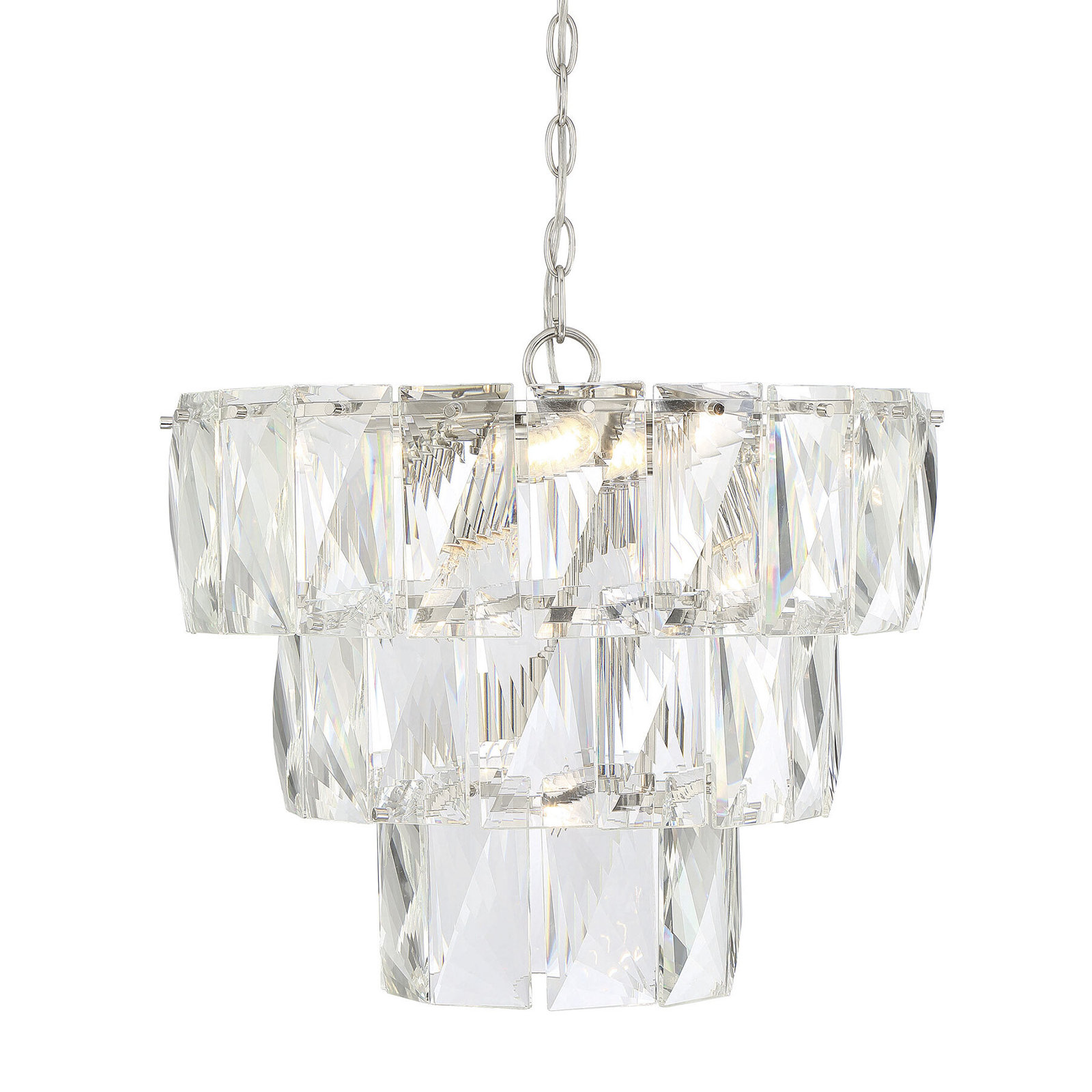 7 - Light Metal Dimmable Geometric Chandelier