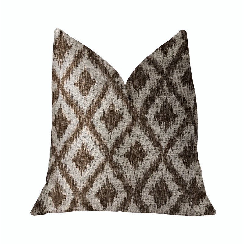 Oreiller de luxe Diamond Brers, 16 po x 1 po, Brun, Coussin décoratif