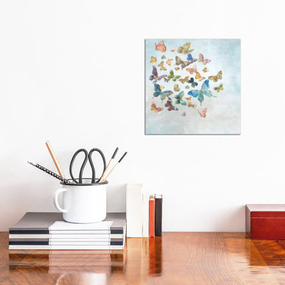 Beautiful Butterflies V3 Sq Light by Danhui Nai - Wrapped Canvas Gallery-Wrapped Canvas Giclée
