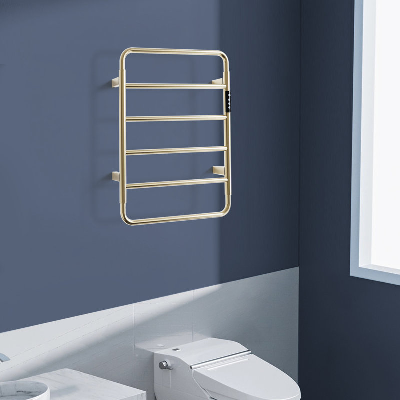 Chauffe-serviettes électrique mural en acier inoxydable 18,7 pouces Topcraft, Or brossé