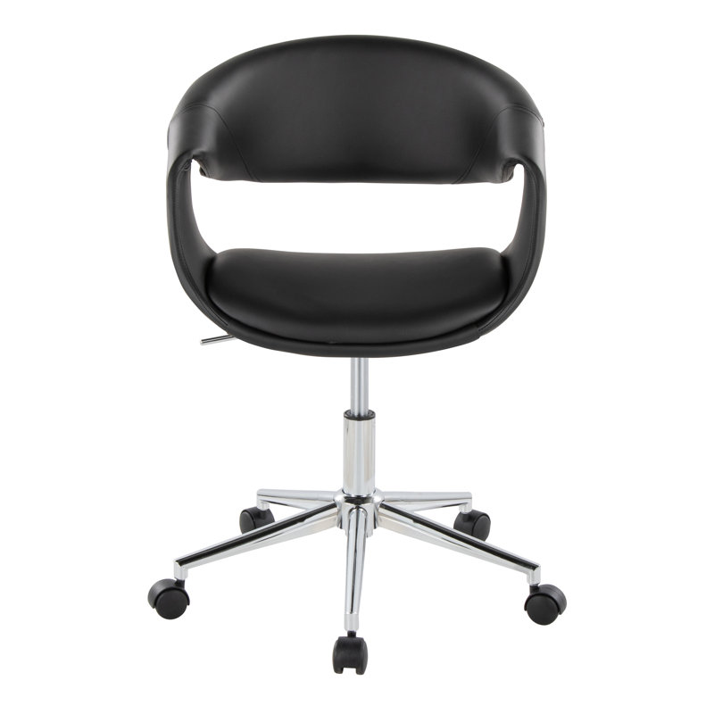 Chaise de travail rembourrée 5 étoiles Arshad, Noir, noir, noir, noir