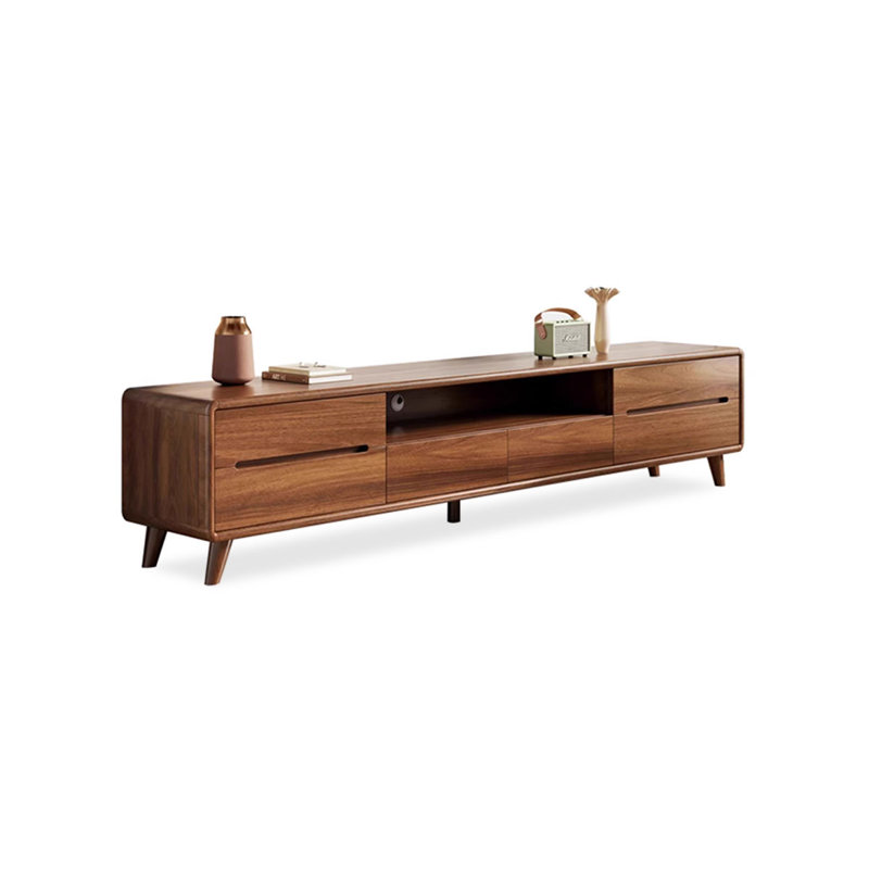 Walnut Solid + Manufactured Wood TVStands, 17.72"H x 78.74"L x 13.78"W
