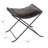 Collapsible Leather and Metal Stool, Charcoal-564297427