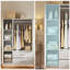 Grande armoire de rangement en bois 71 po avec verre cannelé moderne et tablettes pour chambre à coucher