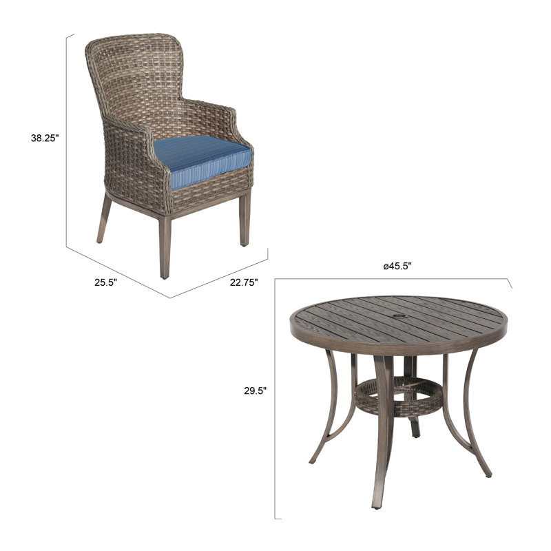 Tenaya 5-piece Wicker Dining Chair Set
