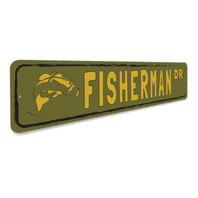 Fisherman Street Aluminum Sign