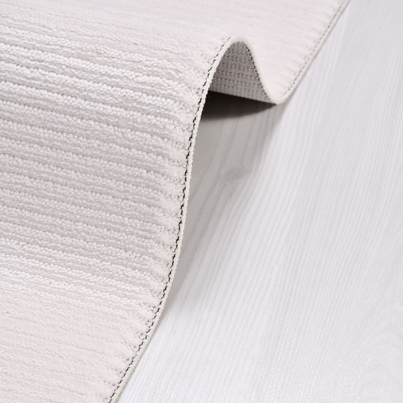 Tapis crème moderne antidérapant lavable à la machine, Rectangle 3 pi 4 po x 6 pi 7 po