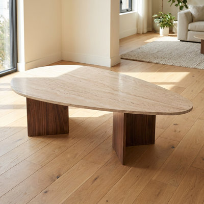 Organic Modern and Milano Finish Teardrop Coffee Table (54.9'' W x 31.3'' D x 16.5'' H)