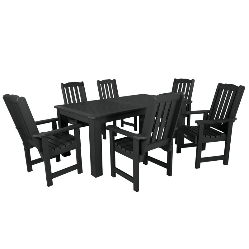 Ensemble repas pour 6 personnes Kile, Noir, L 72 po x l 42 po x H 30 po