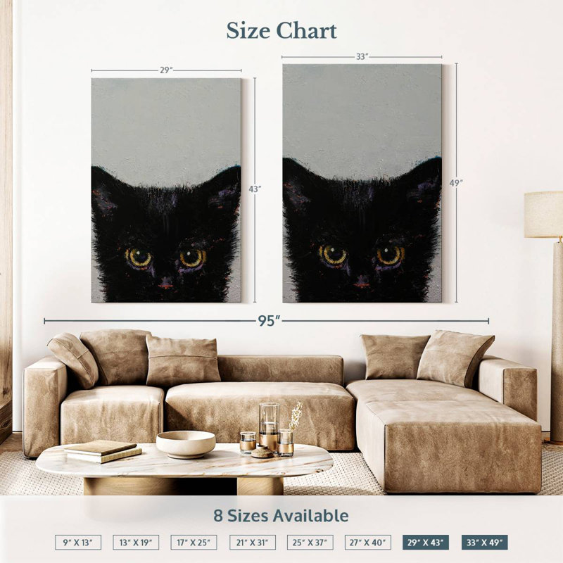 Brampt Black Kitten, 48" H x 32" W