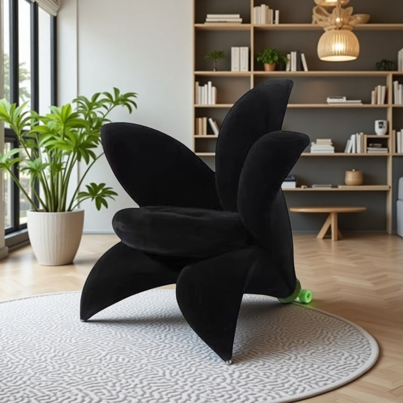 Simple and Creative Flower-Shaped Sofa Chair, Noir