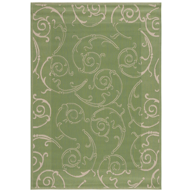 Davonia Performance Oriental Indoor/Outdoor Area Rug, Square 6'7"
