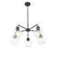 Lustre 5 lumières avec globes en verre transparent 27 po Dawes-363009953