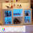 Wine Bar Cabinet With LED Light  Industry Coffee Bar Cabinet With Wine Rack  Glass Holder  And Power Outlets  Kitchen Sideboard Buffet Cabinet For Living Room Dining Room White-123516616
