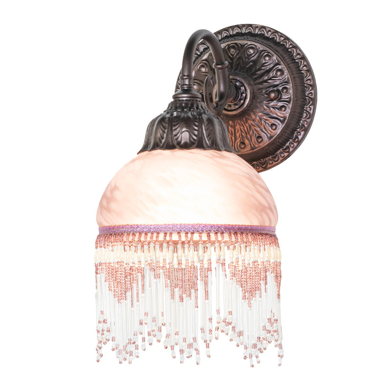 1 - Light Armed Sconce, 6" H x 6" W x 6" D, Pink