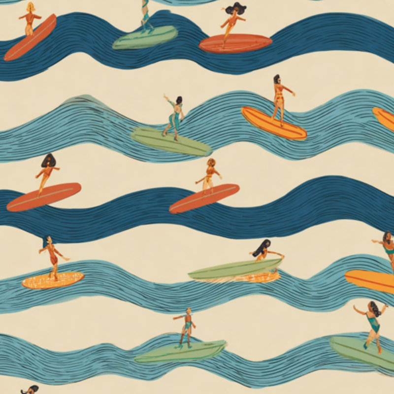 Papier peint adhésif auto-adhésif Surfing Wave, L 24 po x L 118 po
